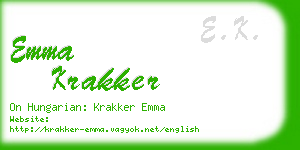 emma krakker business card